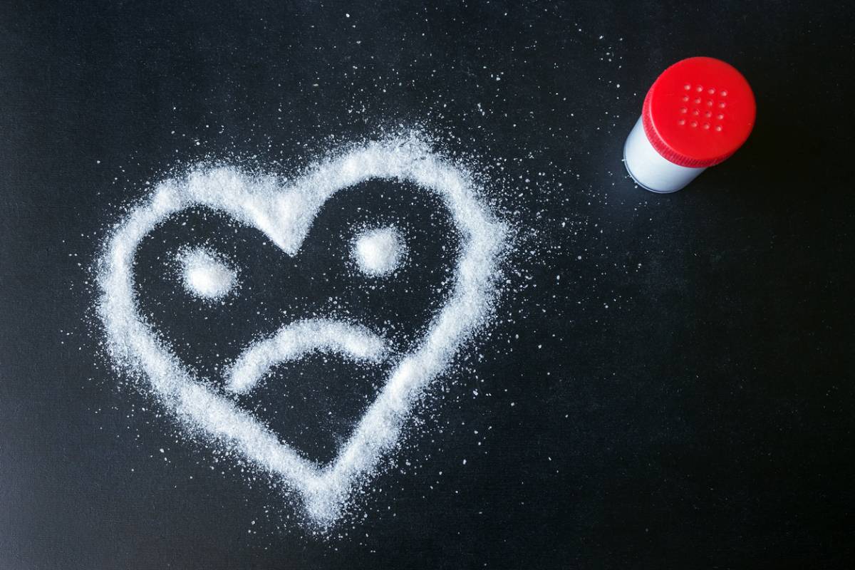 sad heart made from sugar which causes heart problems.